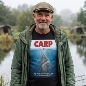 "CARP" Jaws Movie Poster Spoof Fishing T-Shirt