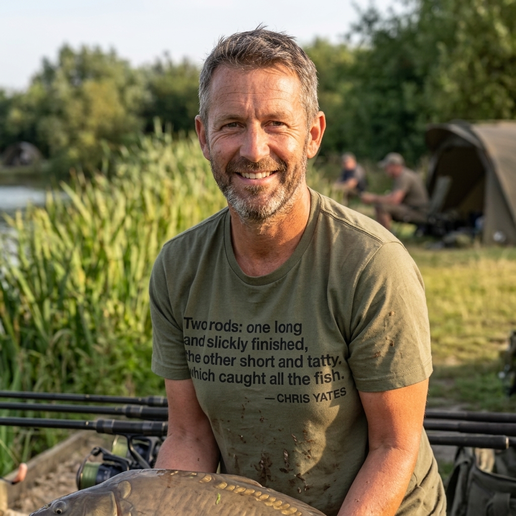 "The Two Rods" Chris Yates Quote Carp Fishing T-Shirt