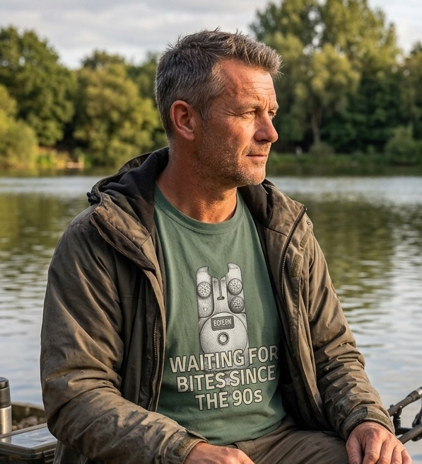 Vintage Bite Alarm "Waiting For Bites Since The 90s" Fishing T-Shirt