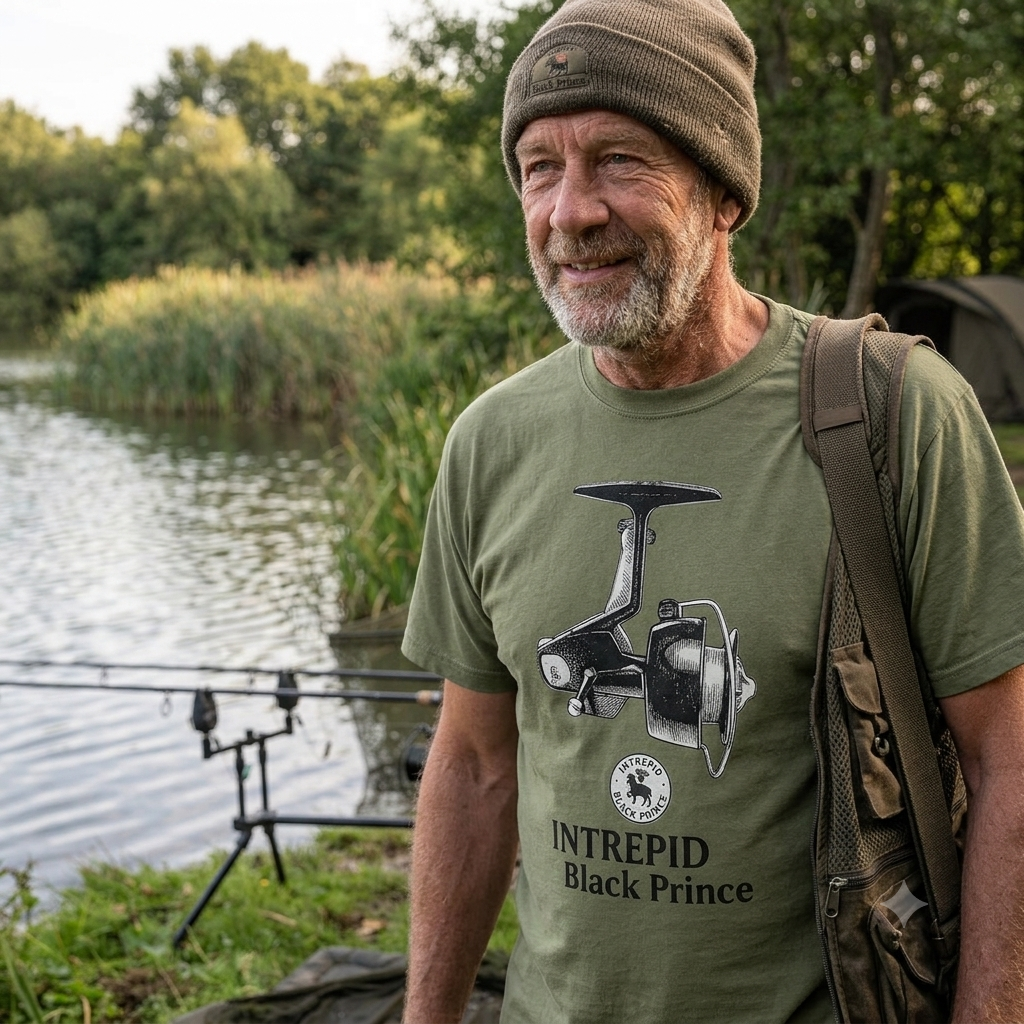 Intrepid Black Prince Vintage Reel Fishing T-Shirt
