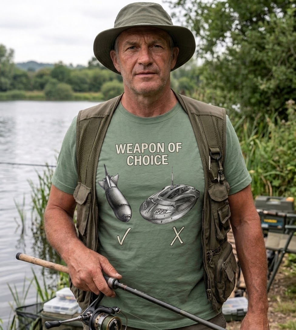 Spod vs Bait Boat "Weapon of Choice" Carp Fishing T-Shirt