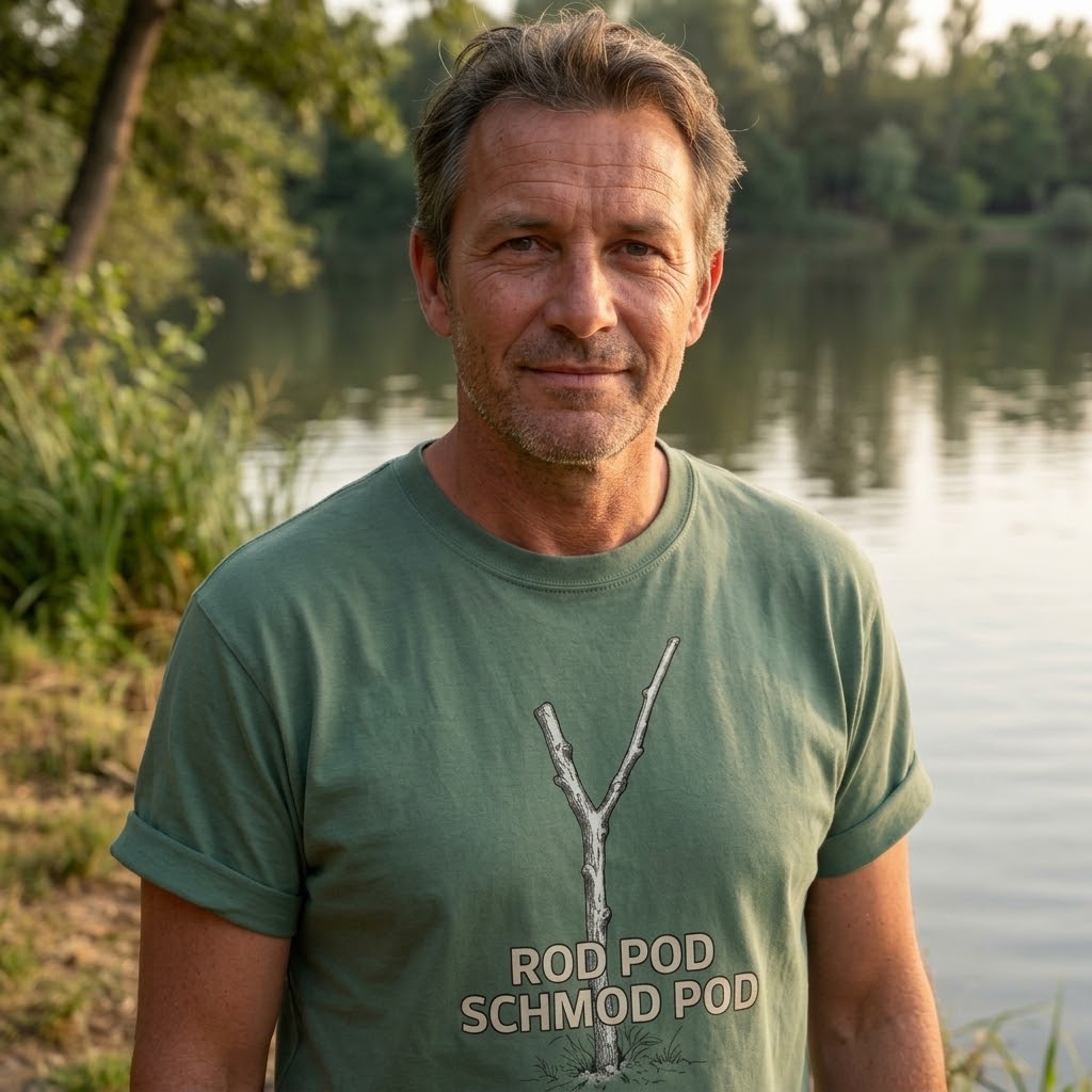 "Rod Pod Schmod Pod" Hazel Bankstick Fishing T-Shirt
