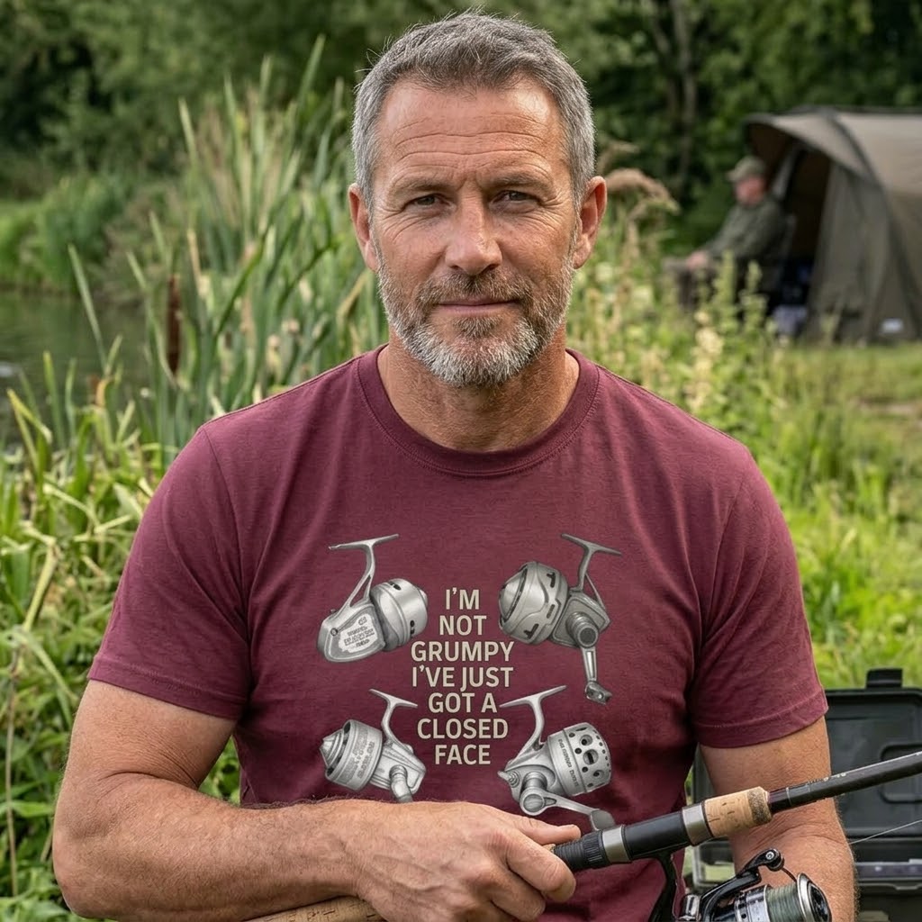 "I'm Not Grumpy" Closed Face Reel Fishing T-Shirt
