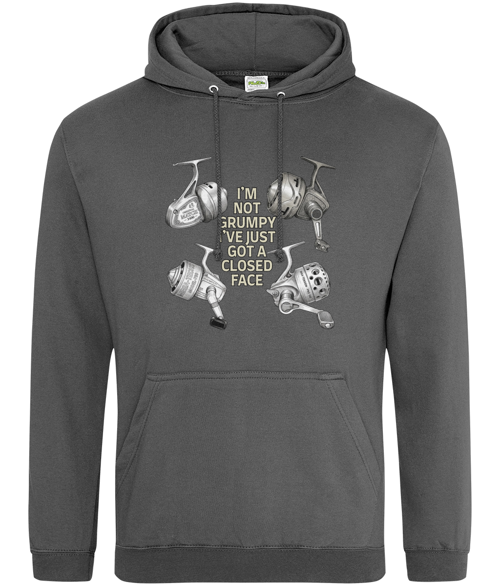 "I'm Not Grumpy" Closed Face Reel Fishing Hoodie - Image 4