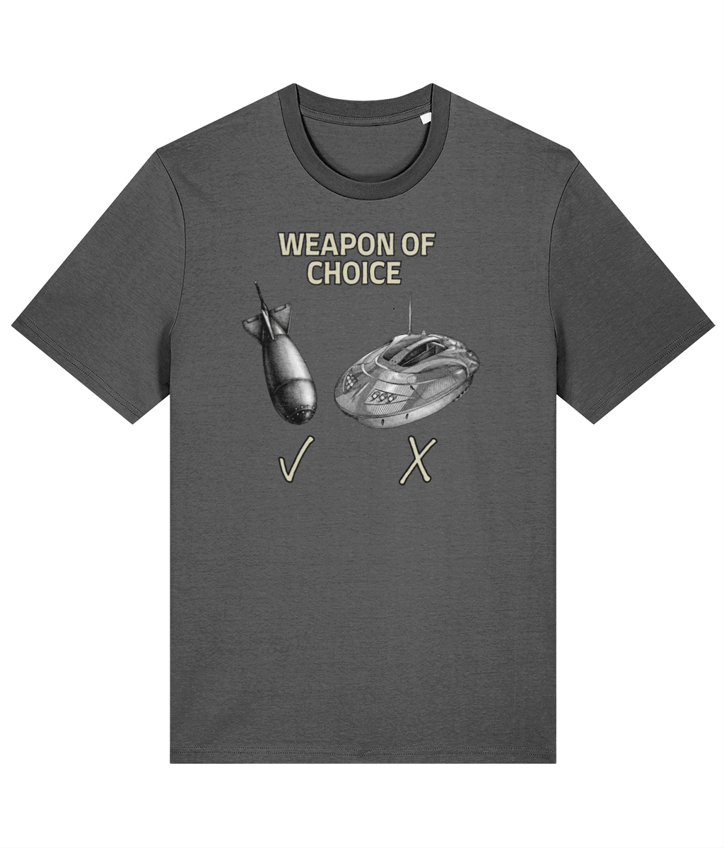 Spod vs Bait Boat "Weapon of Choice" Carp Fishing T-Shirt - Image 4