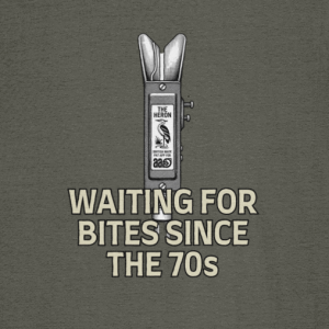 Heron Bite Indicator "Waiting For Bites Since The 70s" Fishing T-Shirt