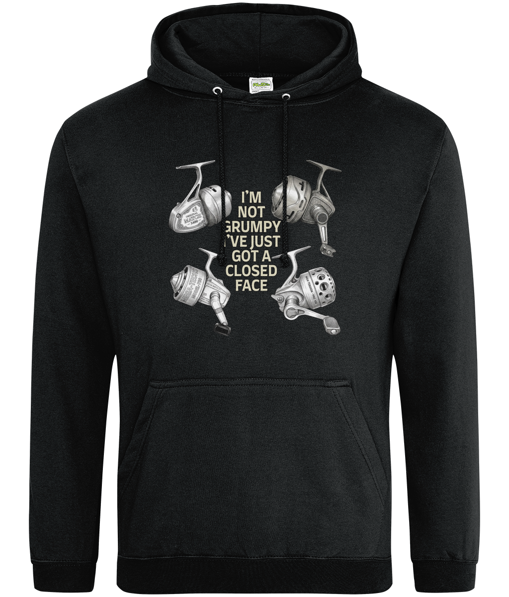 "I'm Not Grumpy" Closed Face Reel Fishing Hoodie - Image 3