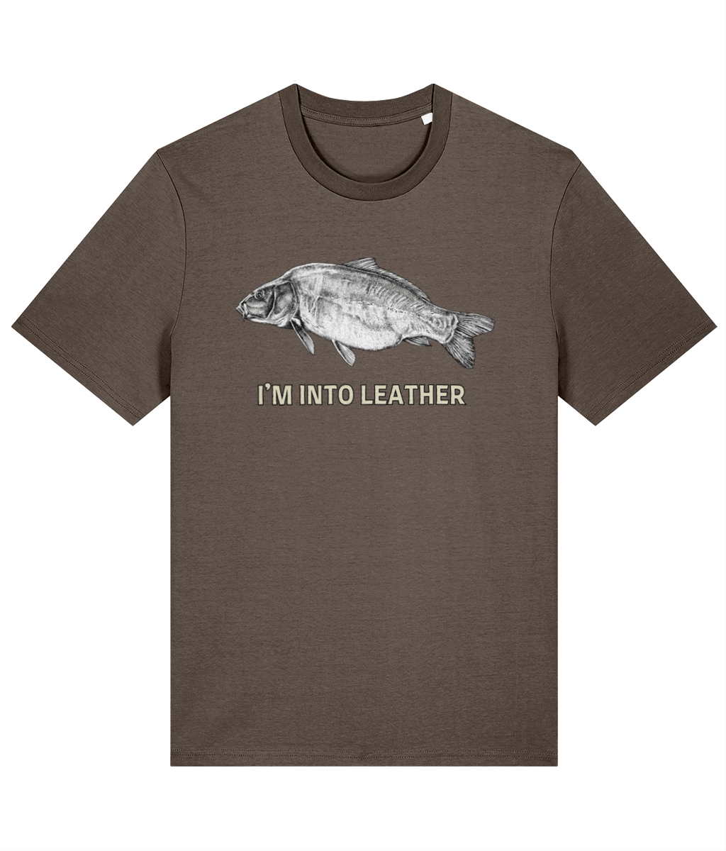"I'm Into Leather" Leather Carp Fishing T-Shirt - Image 5