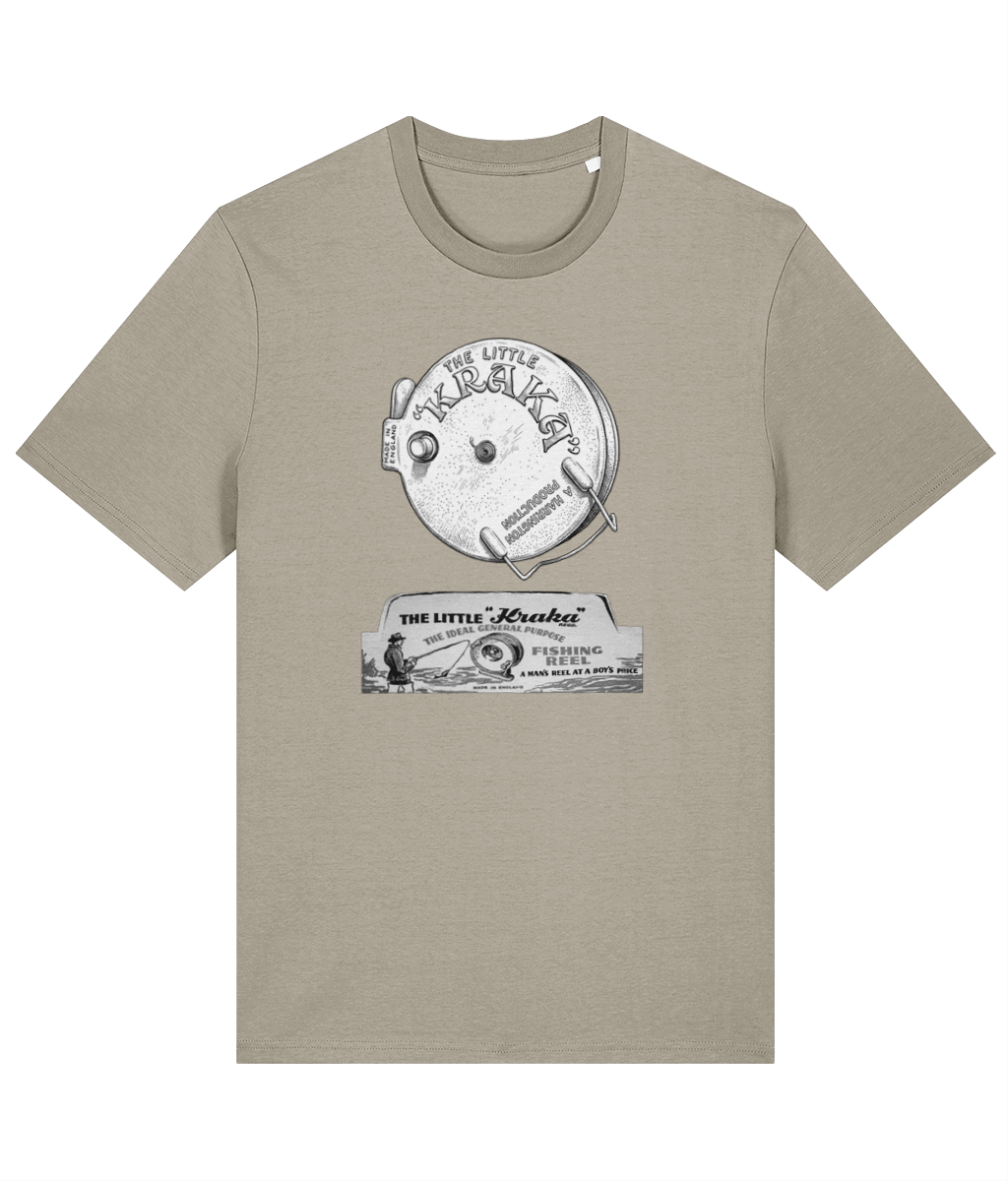 "The Little Kraka" Vintage Fishing Reel T-Shirt - Image 6