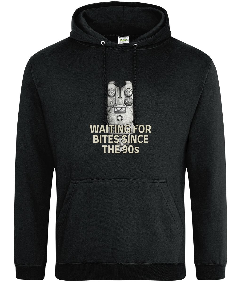 Vintage Bite Alarm "Waiting For Bites Since The 90s" Fishing Hoodie - Image 3