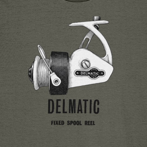 Allcock's Delmatic Reel Vintage Fishing T-Shirt - Image 2