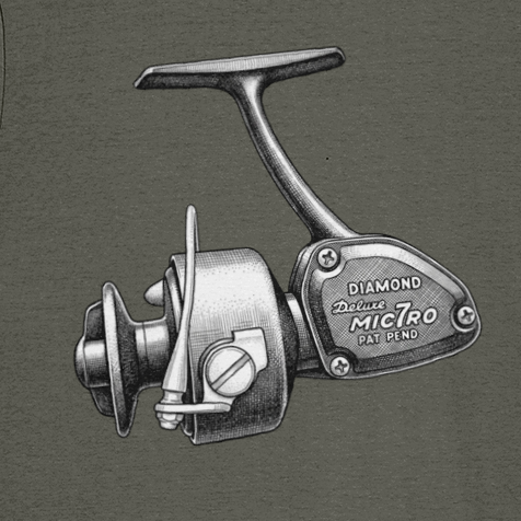 Diamond Micro 7 Vintage Reel Fishing T-Shirt - Image 2