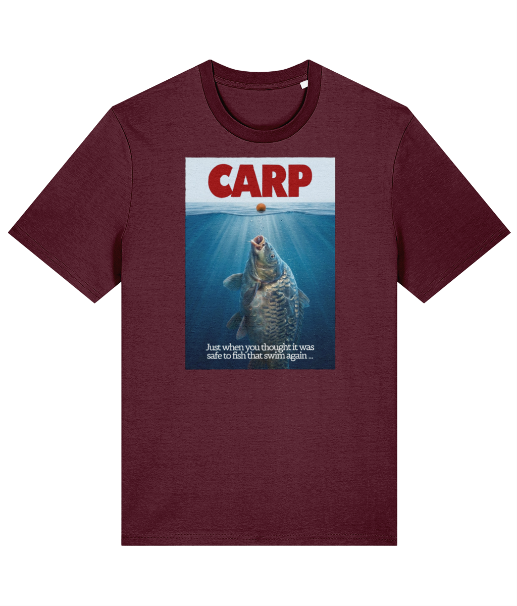 "CARP" Jaws Movie Poster Spoof Fishing T-Shirt - Image 4