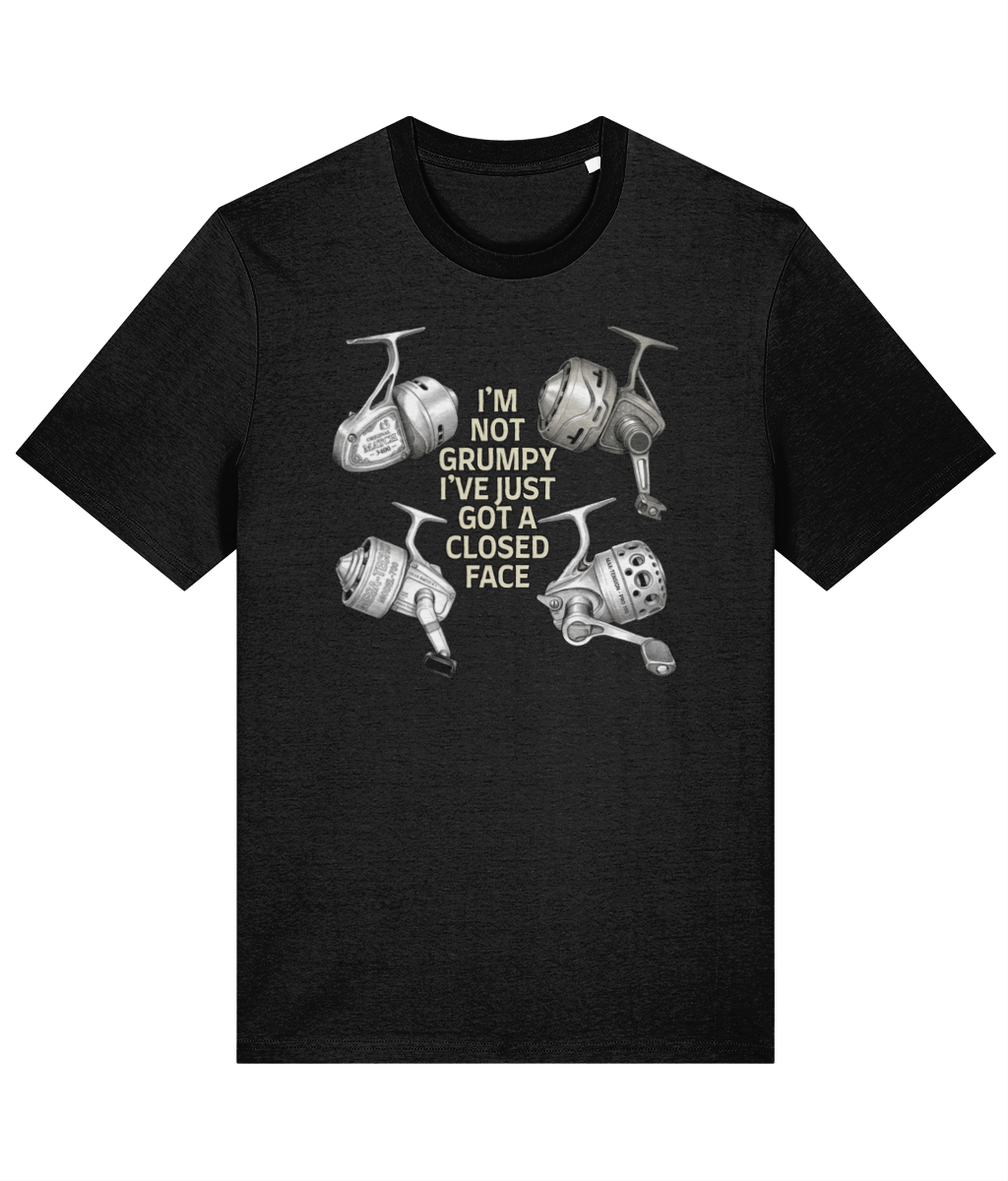 "I'm Not Grumpy" Closed Face Reel Fishing T-Shirt - Image 3