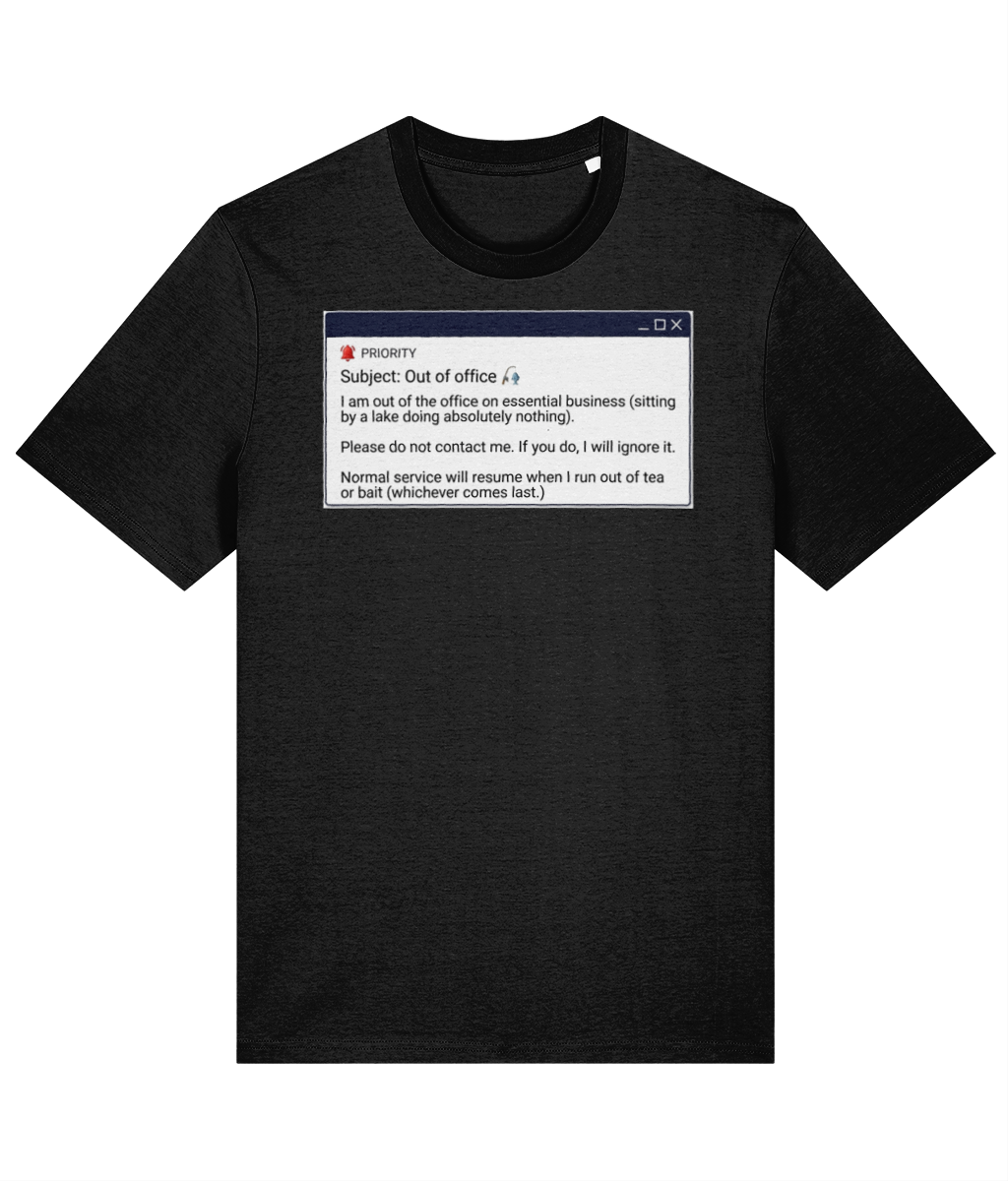 "Out of Office (Essential Business)" Carp Fishing T-Shirt - Image 3