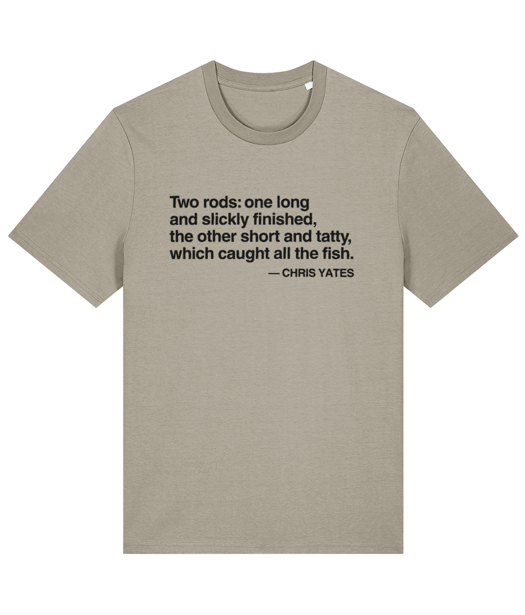 "The Two Rods" Chris Yates Quote Carp Fishing T-Shirt - Image 3