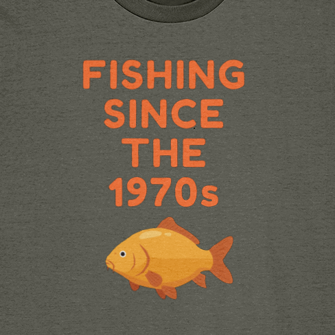 "Fishing Since The 1970s" Retro Angling T-Shirt - Image 2