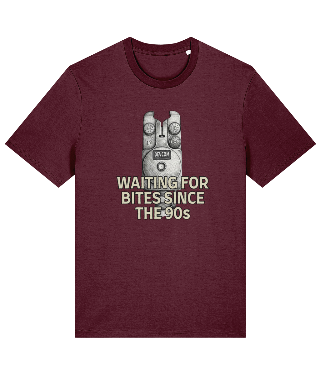 Vintage Bite Alarm "Waiting For Bites Since The 90s" Fishing T-Shirt - Image 6