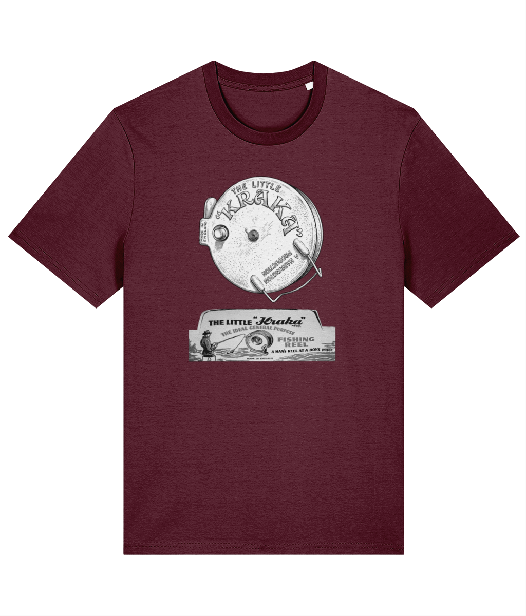 "The Little Kraka" Vintage Fishing Reel T-Shirt - Image 3