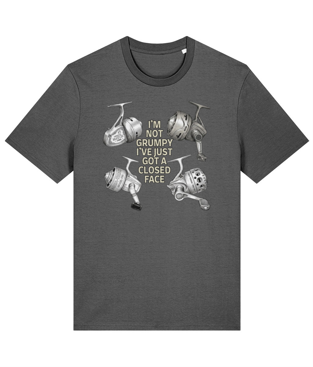 "I'm Not Grumpy" Closed Face Reel Fishing T-Shirt - Image 4