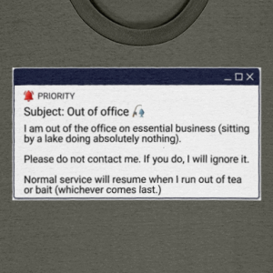 "Out of Office (Essential Business)" Carp Fishing T-Shirt