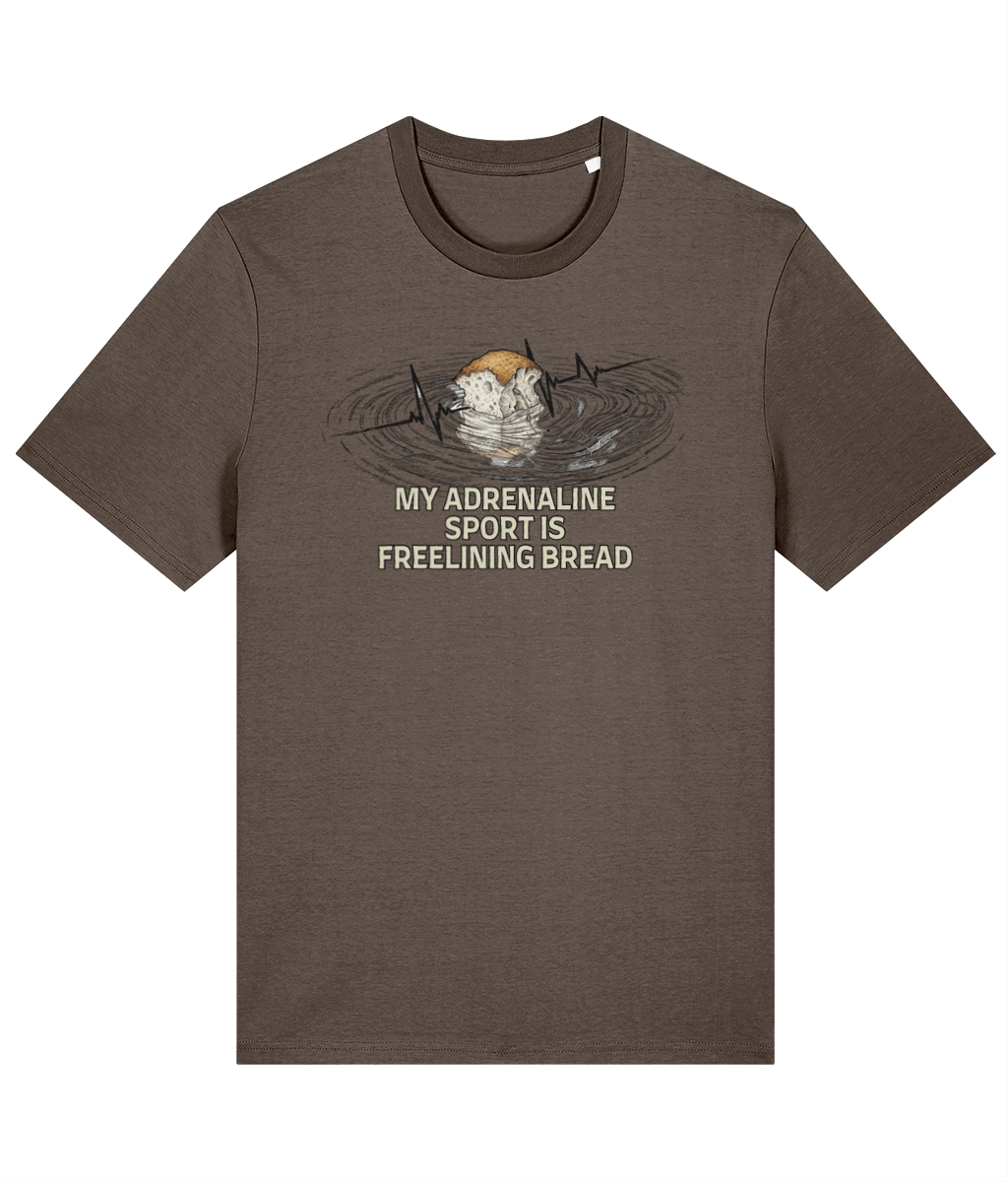 "Freelining Bread Is My Adrenaline Sport" Carp Fishing T-Shirt - Image 4
