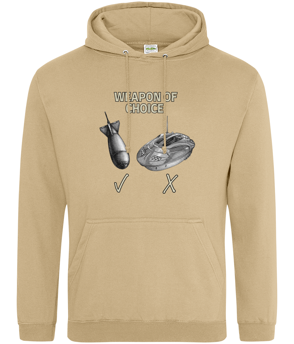 Spod vs Bait Boat "Weapon of Choice" Carp Fishing Hoodie - Image 6