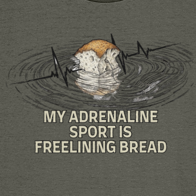 "Freelining Bread Is My Adrenaline Sport" Carp Fishing T-Shirt - Image 2