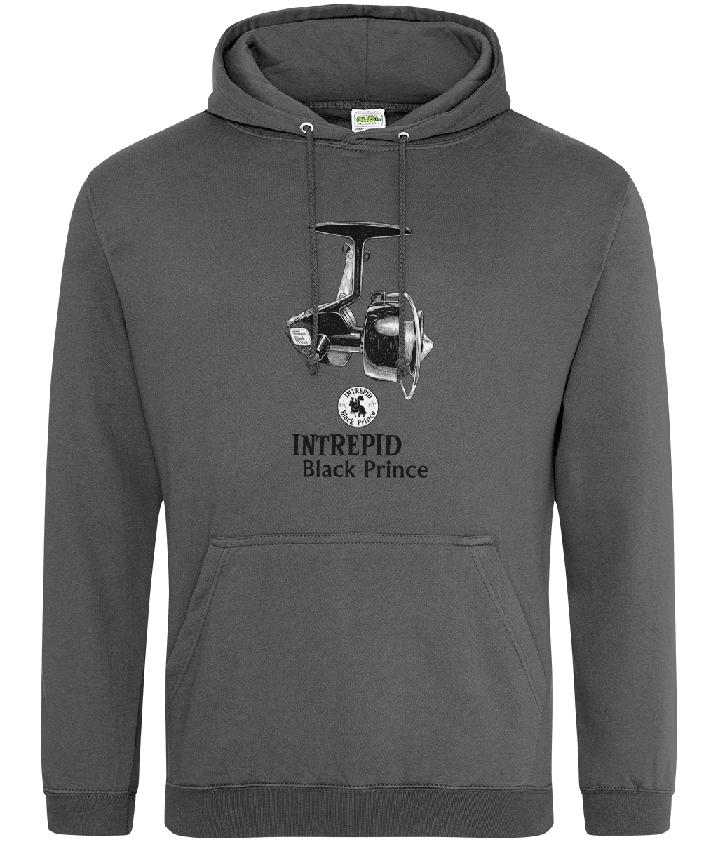 Intrepid Black Prince Vintage Reel Fishing Hoodie - Image 2