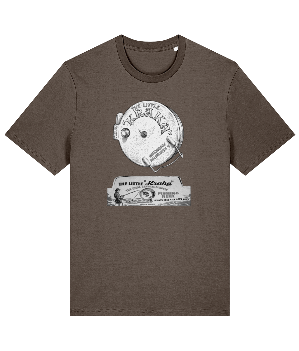 "The Little Kraka" Vintage Fishing Reel T-Shirt - Image 5