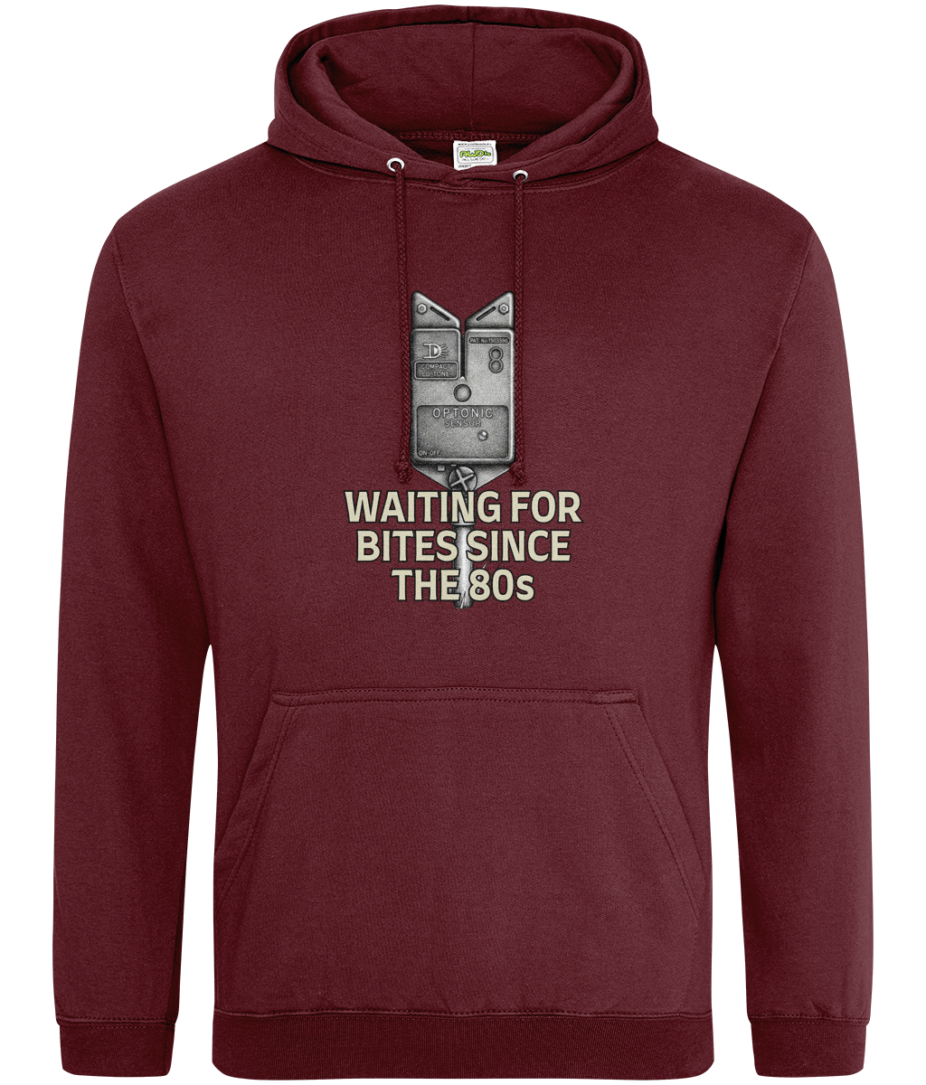 Optonic Bite Alarm "Waiting For Bites Since The 80s" Fishing Hoodie - Image 3
