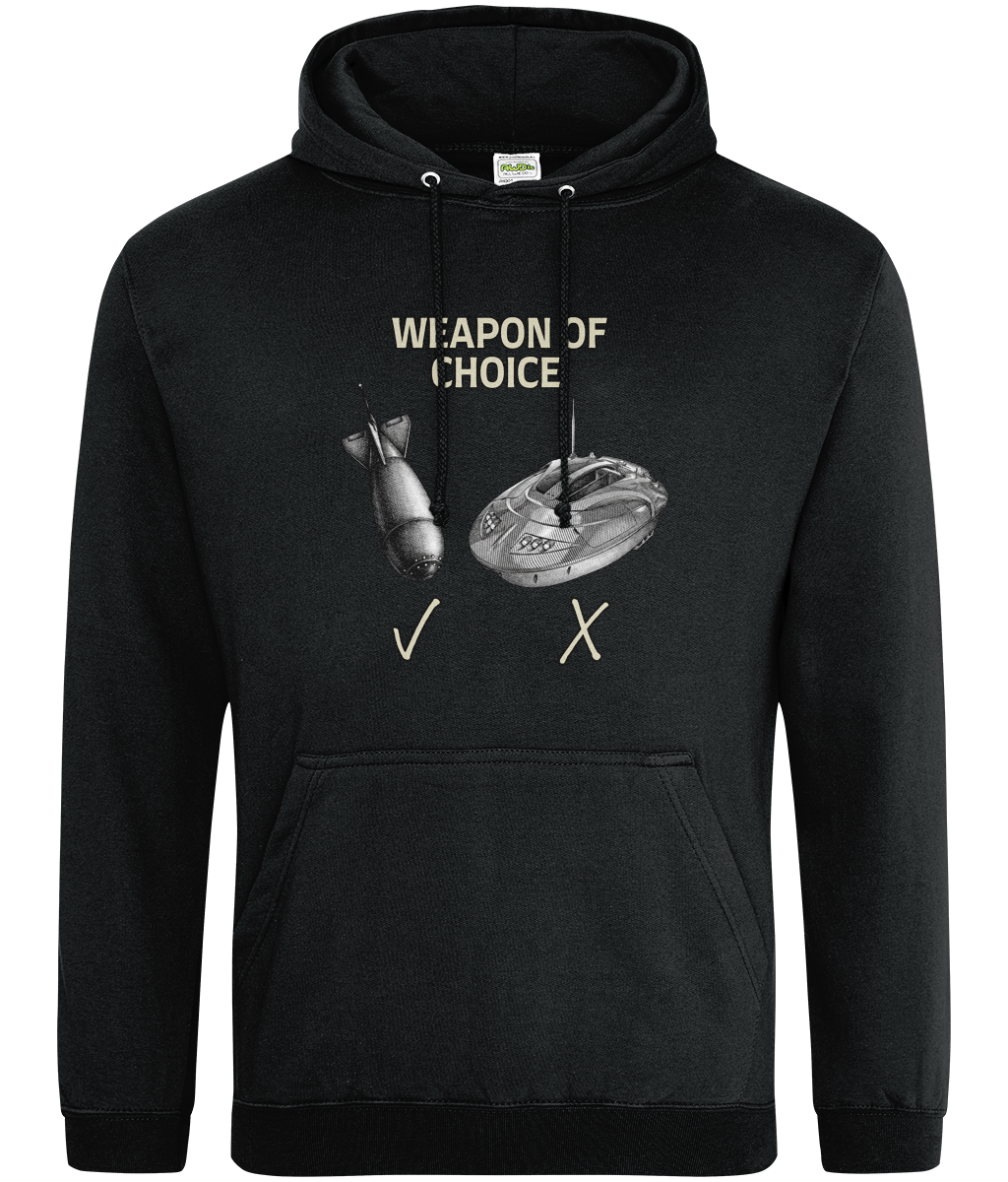 Spod vs Bait Boat "Weapon of Choice" Carp Fishing Hoodie - Image 3