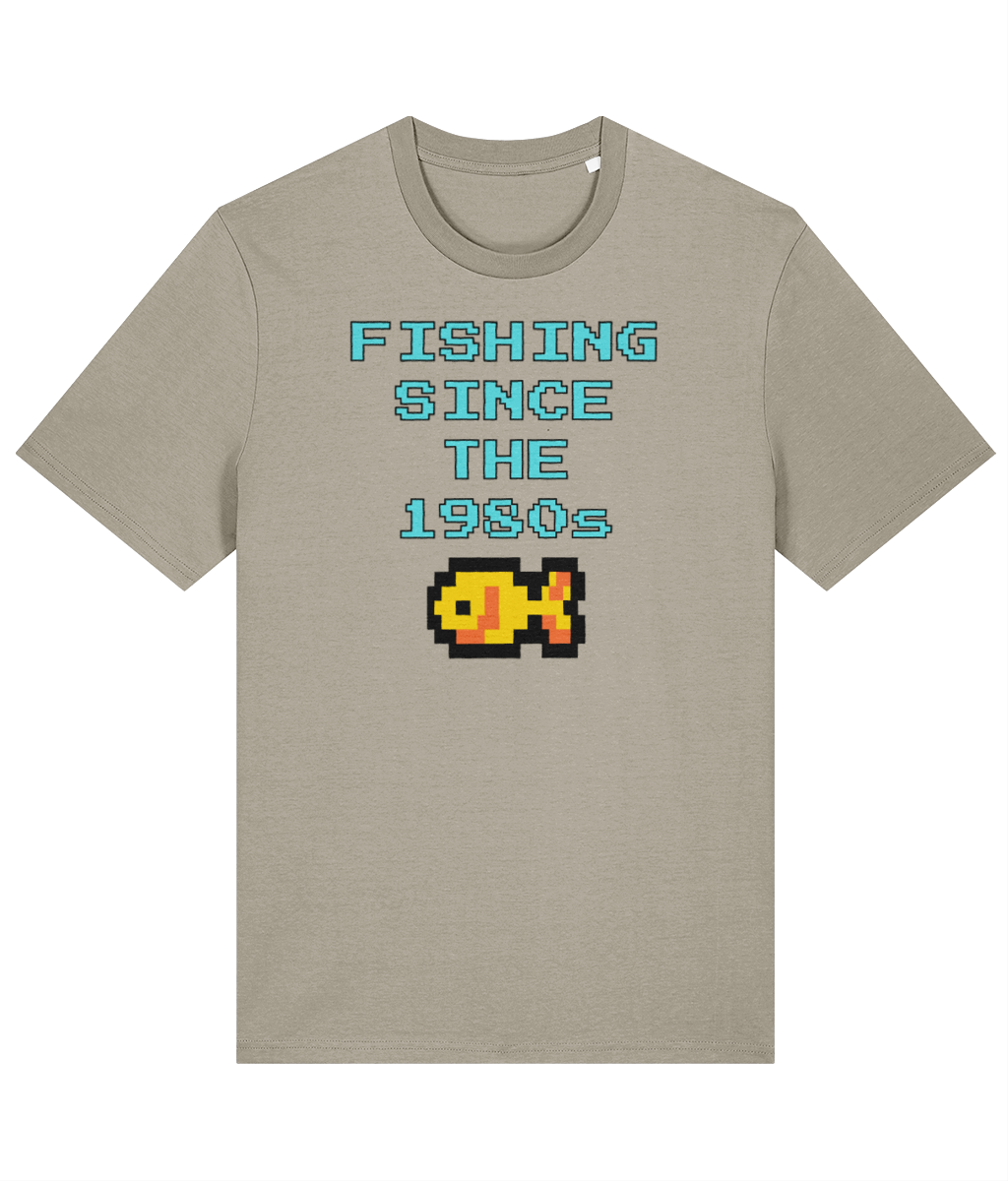 "Fishing Since The 1980s" Retro Pixel Fishing T-Shirt - Image 7