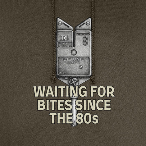 Optonic Bite Alarm "Waiting For Bites Since The 80s" Fishing Hoodie - Image 2