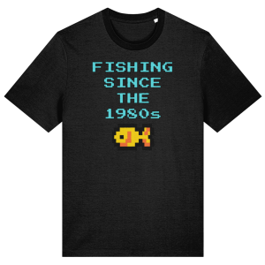 "Fishing Since The 1980s" Retro Pixel Fishing T-Shirt