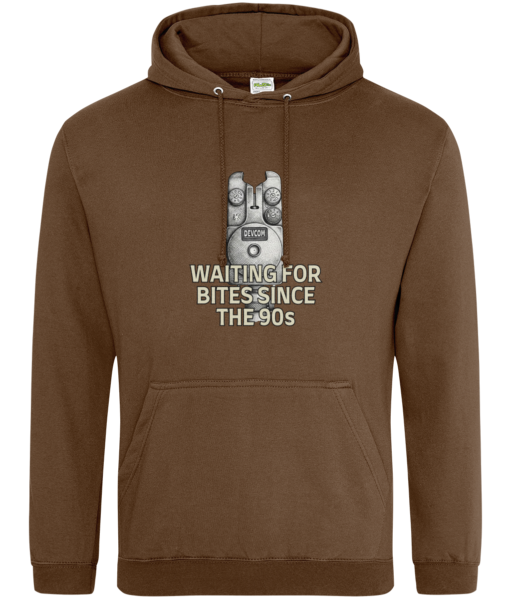 Vintage Bite Alarm "Waiting For Bites Since The 90s" Fishing Hoodie - Image 7