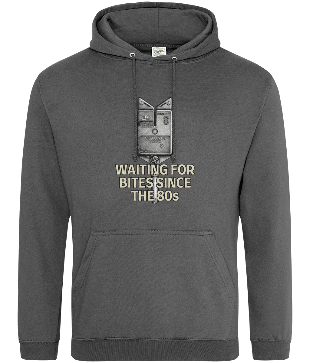 Optonic Bite Alarm "Waiting For Bites Since The 80s" Fishing Hoodie - Image 5
