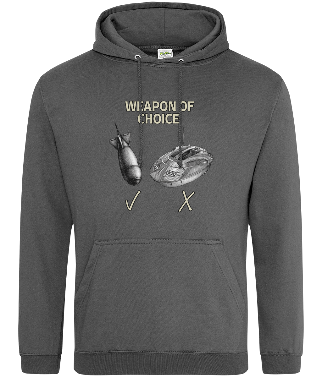 Spod vs Bait Boat "Weapon of Choice" Carp Fishing Hoodie - Image 4