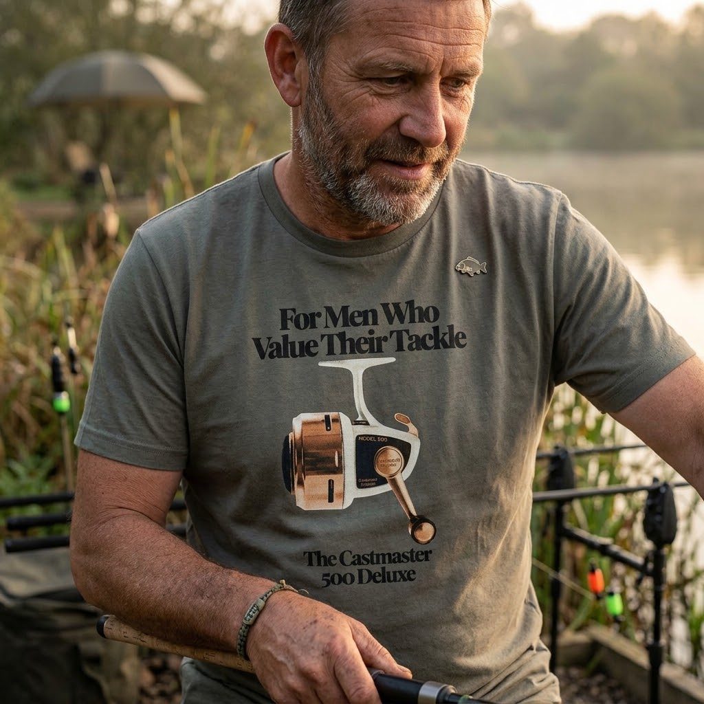 "For Men Who Value Their Tackle" Vintage Fishing T-Shirt