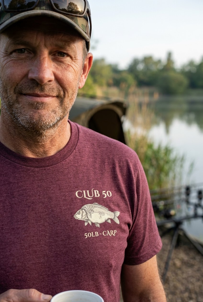 Club 50 – 50lb+ Carp Fishing Crest T-Shirt