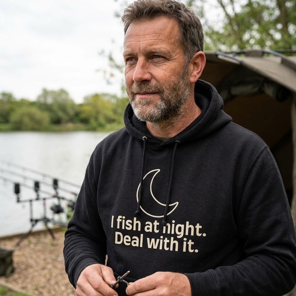 “I Fish At Night. Deal With It.” — Carp Fishing Hoodie