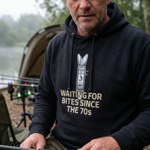 Heron Bite Indicator “Waiting For Bites Since The 70s” Fishing Hoodie