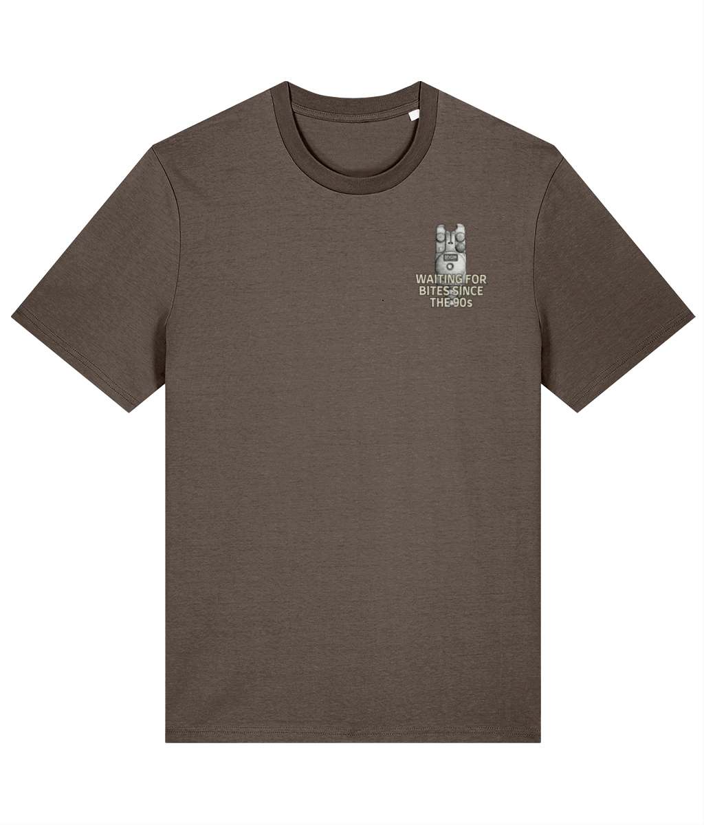 “Waiting For Bites Since The 90s” Bite Alarm Crest Logo Fishing T-Shirt - Image 6