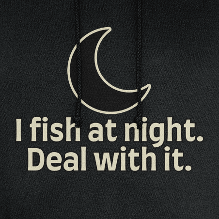 “I Fish At Night. Deal With It.” — Carp Fishing Hoodie - Image 2