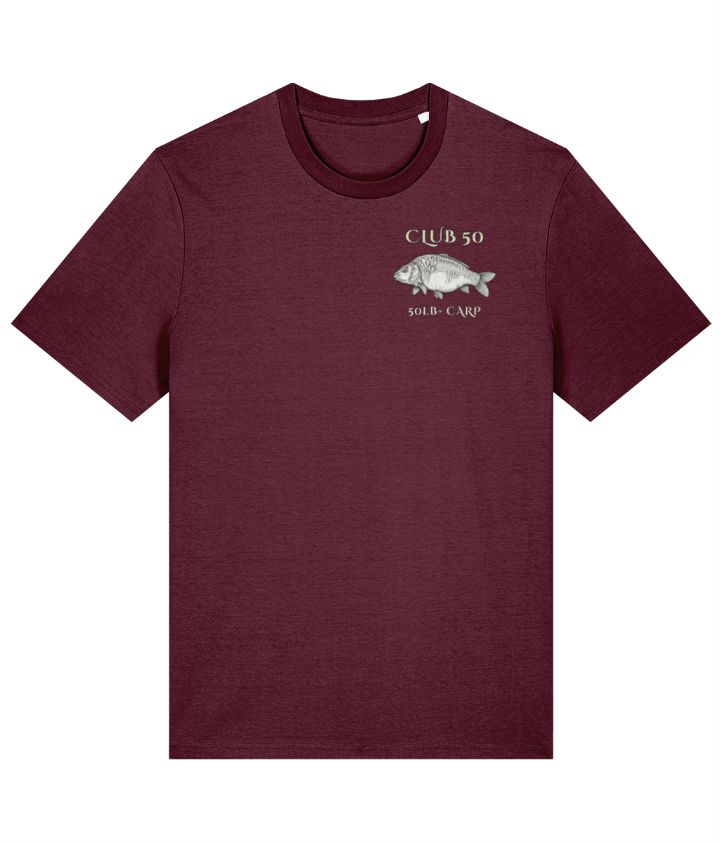 Club 50 – 50lb+ Carp Fishing Crest T-Shirt - Image 4