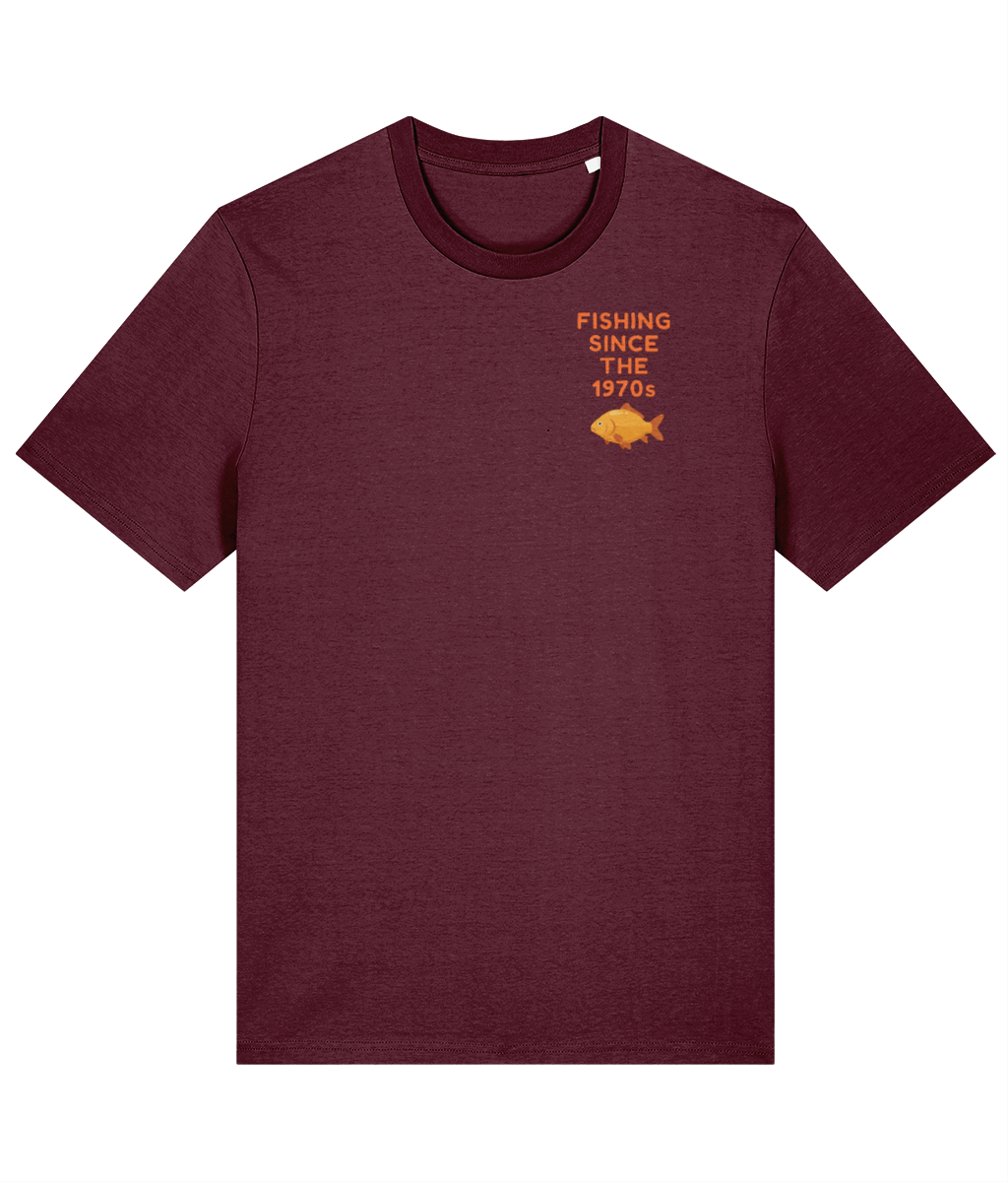 “Fishing Since The 1970s” Crest Logo Retro Angling T-Shirt - Image 4