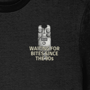“Waiting For Bites Since The 90s” Bite Alarm Crest Logo Fishing T-Shirt