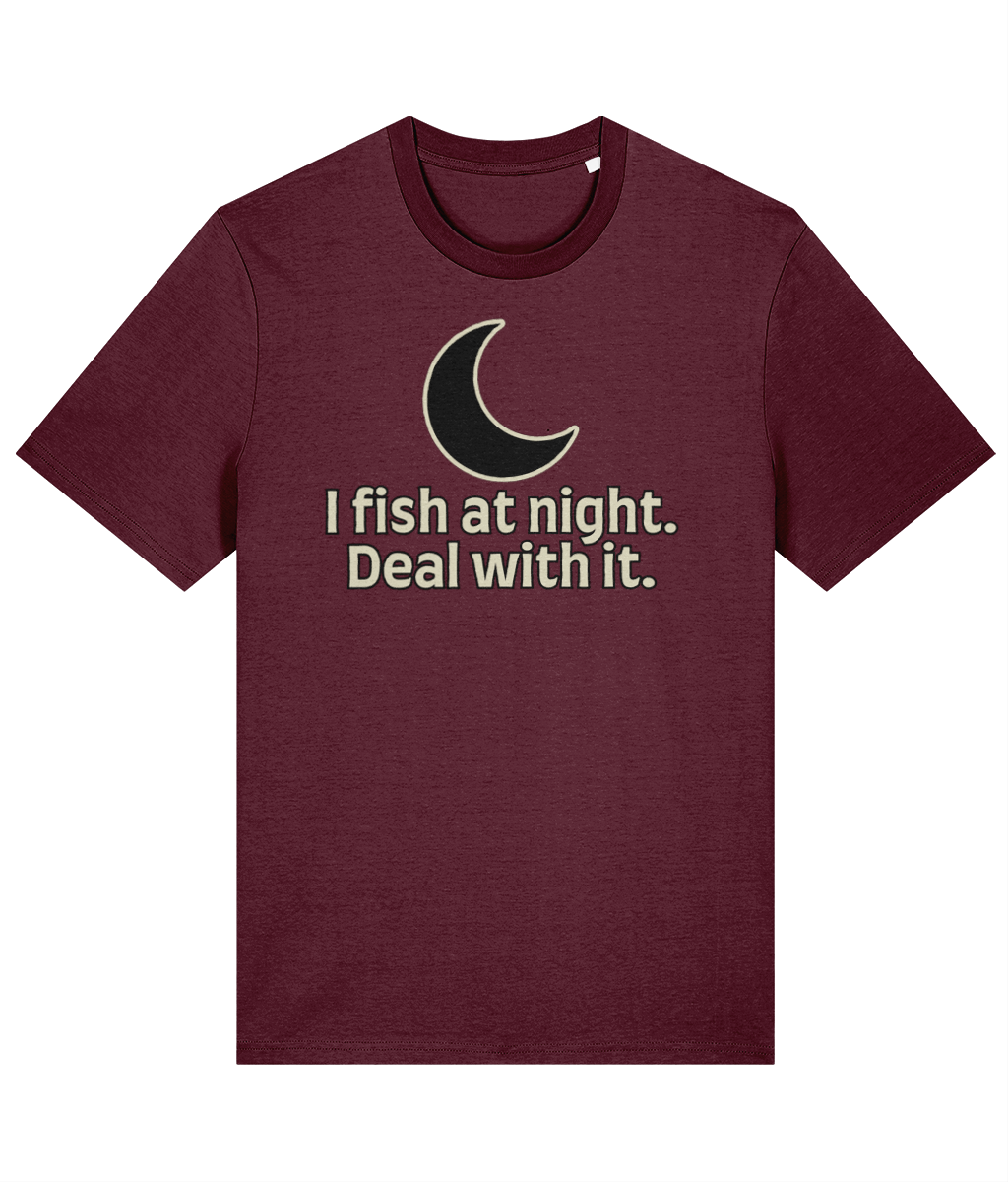 "I Fish At Night. Deal With It." — Carp Fishing T-Shirt - Image 4