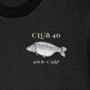 Club 40 – 40lb+ Carp Fishing Crest T-Shirt - Image 2