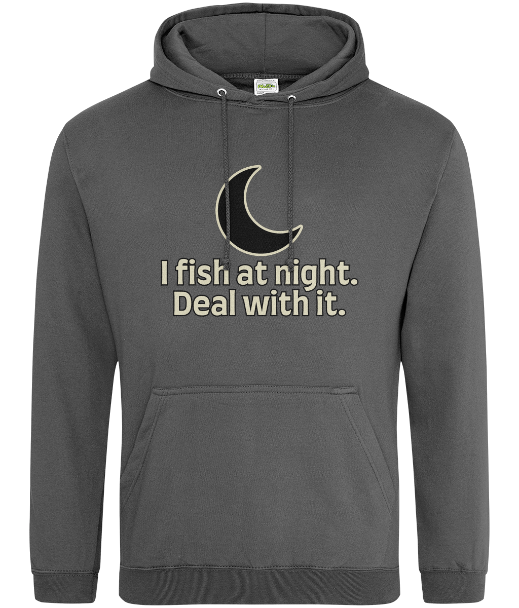 “I Fish At Night. Deal With It.” — Carp Fishing Hoodie - Image 5